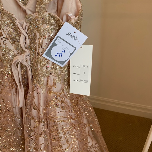 Rose gold mini dress. Size small. New with tags. - Picture 6 of 7